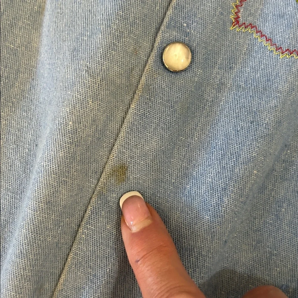 Vintage Embroidered Denim Shirt for Men